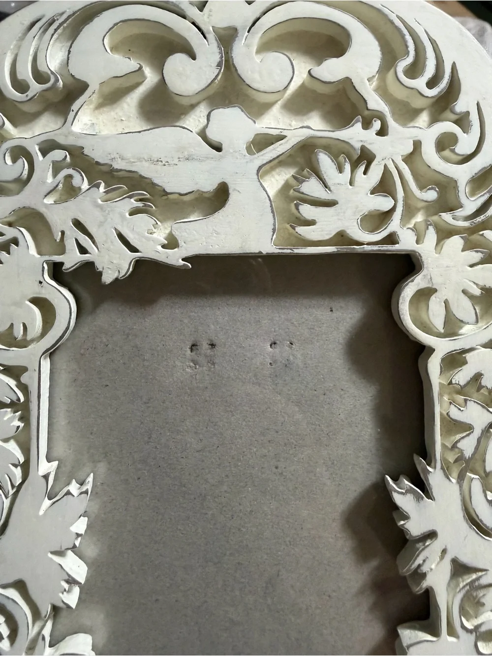 Vtg 2001 Alice Strom Coyne's & Co White Filigree Picture Frame Cottagecore